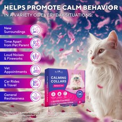 Beloved Pets Calming Collar & Anti Anxiety Products Feline Calm Pheromones Collar & Coat Stress Relief Relaxing Comfort Helps with Pee New Zone Aggression & Other Behavior Calming Collar for Cats, 2 count slide 2 of 7