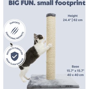 TRIXIE Parla 24.4-in Jute Cat Scratching Post, Platinum Gray