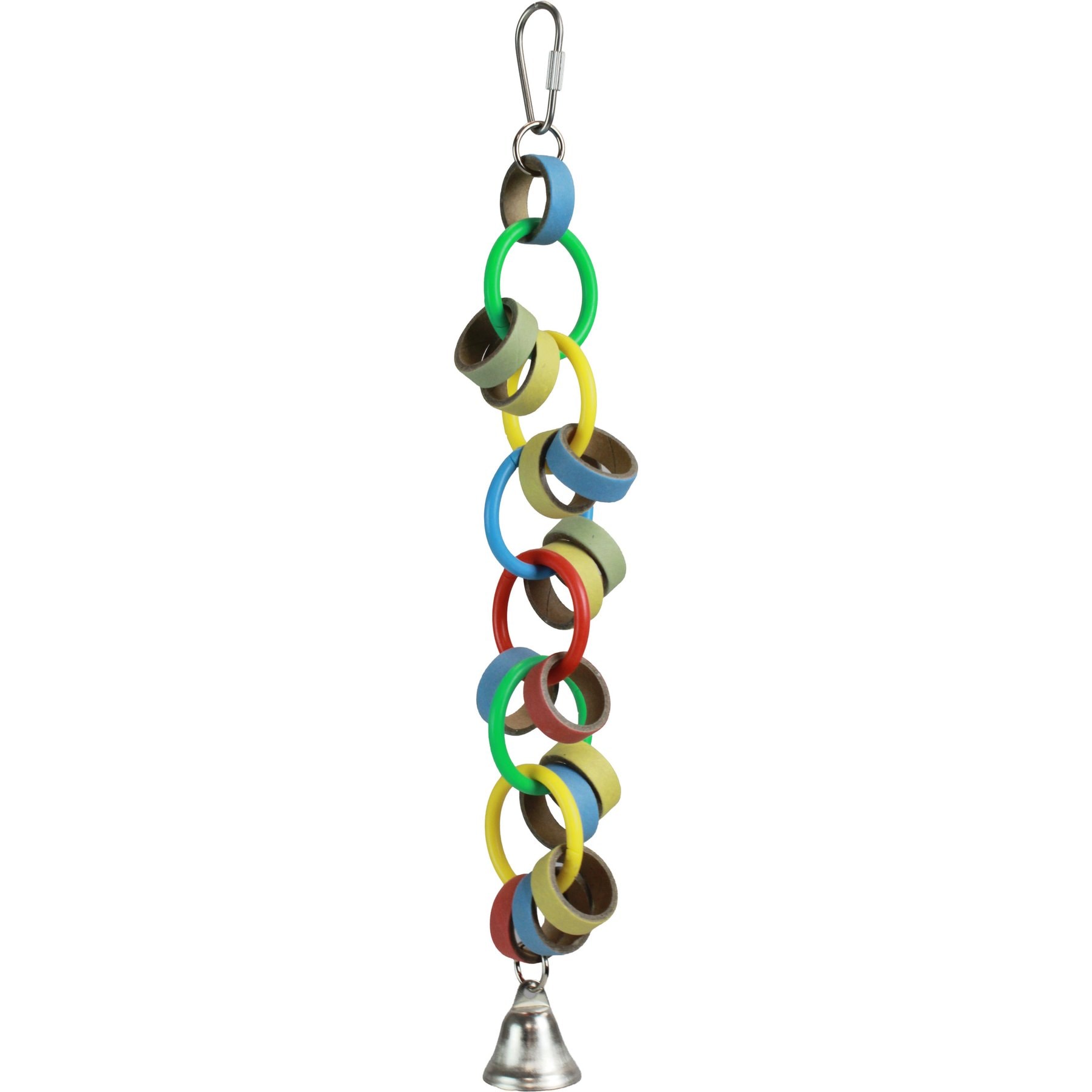 A&E Cage Company Bagels & Bell Parakeet, Cockatiel Bird Chew Toy, Multicolor