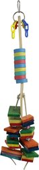 A&E Cage Company Wooden Spoon with Bagels, Blocks & Beads Bird Chew Toy, Multicolor