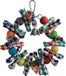 A&E Cage Company Fiesta Wreath Foraging Bird Toy, Small, Multicolor