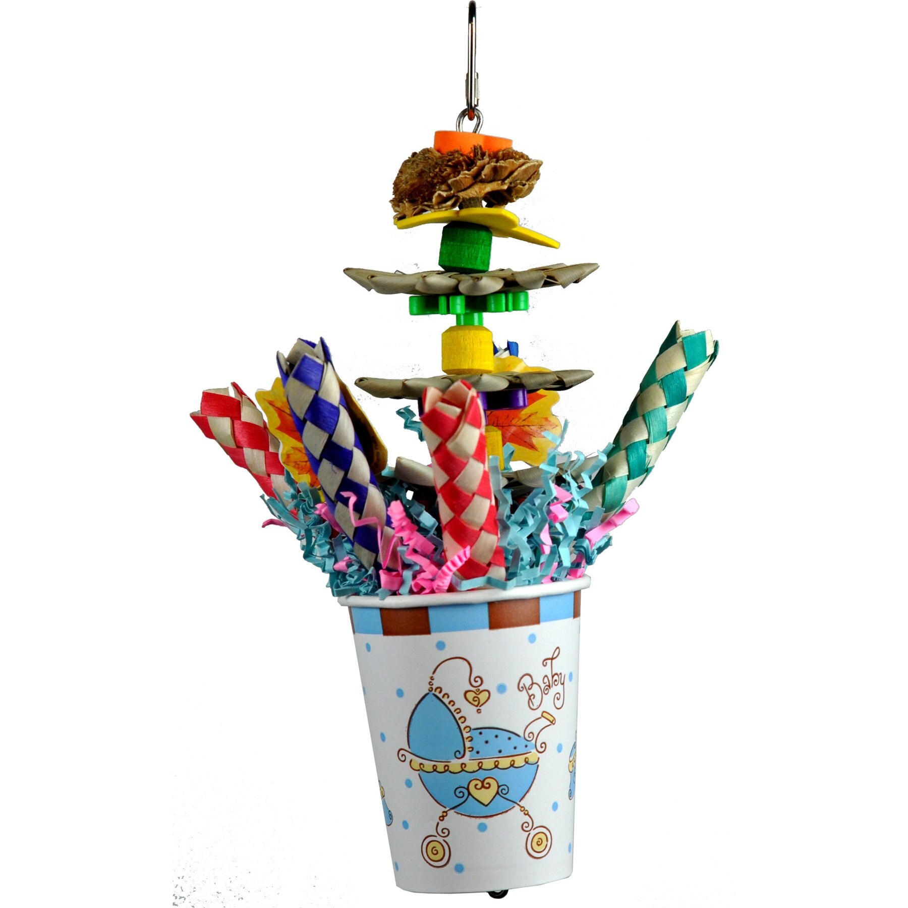 A&E Cage Company Tropical Punch Cocktail Foraging Bird Toy, Multicolor