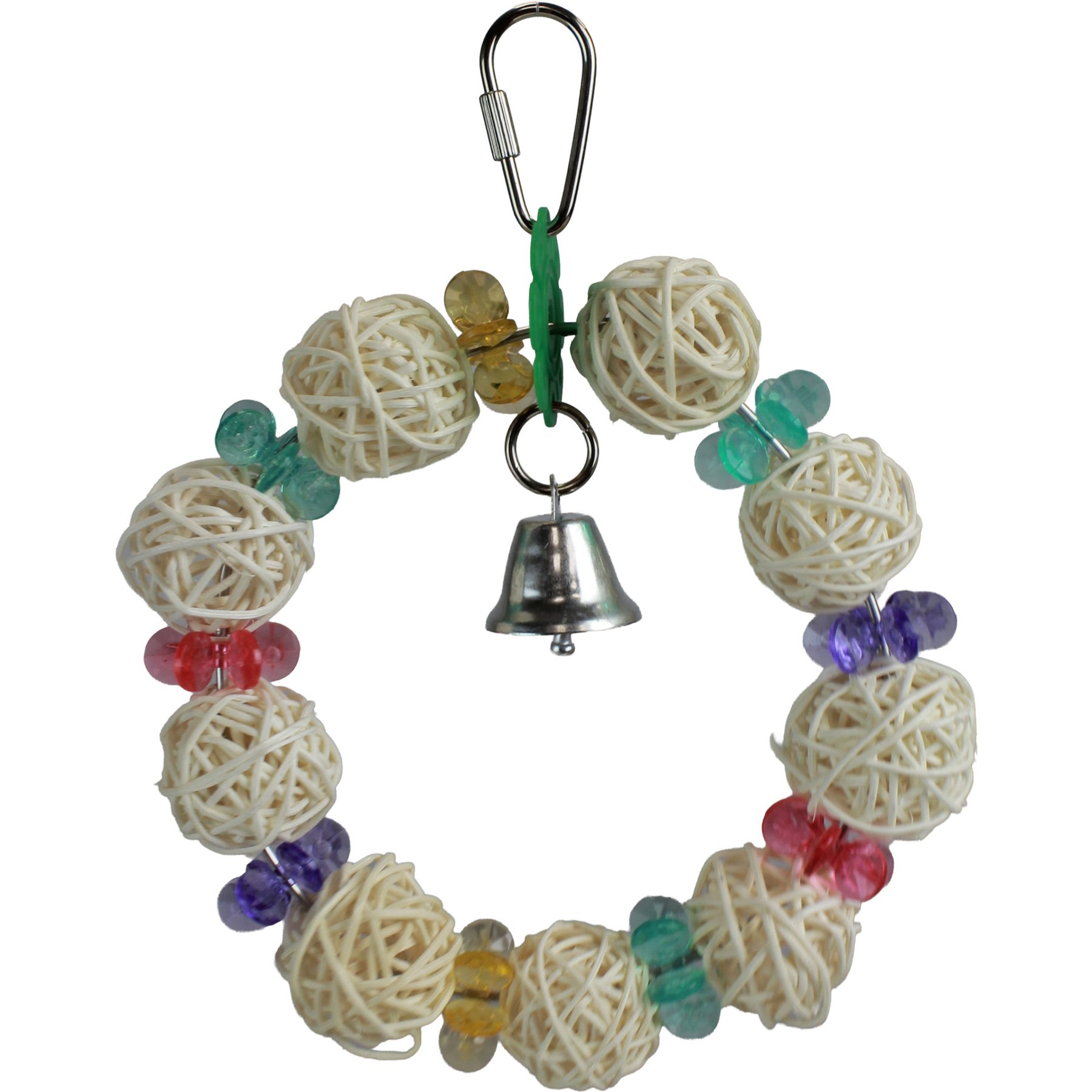A&E Cage Company Munch Ball Swing Foraging Parakeet Bird Toy, X-Small, Multicolor