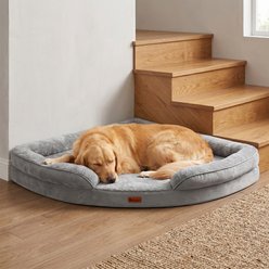 Kylinsure Corner Dog Bed with Removable Washable Cover, Grey, X-Large