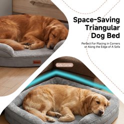 Kylinsure Corner Dog Bed with Removable Washable Cover, Grey, Small slide 2 of 8