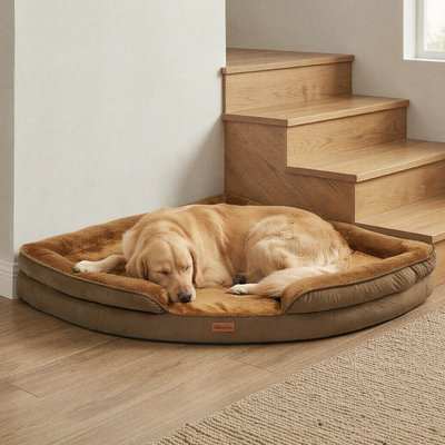 Kylinsure Kylinsure Corner Dog Bed with Removable Washable Cover, Coffee, X-Large