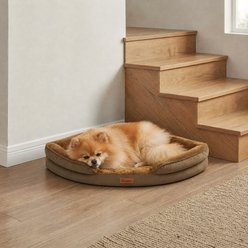 Kylinsure Corner Dog Bed with Removable Washable Cover, Coffee, Small