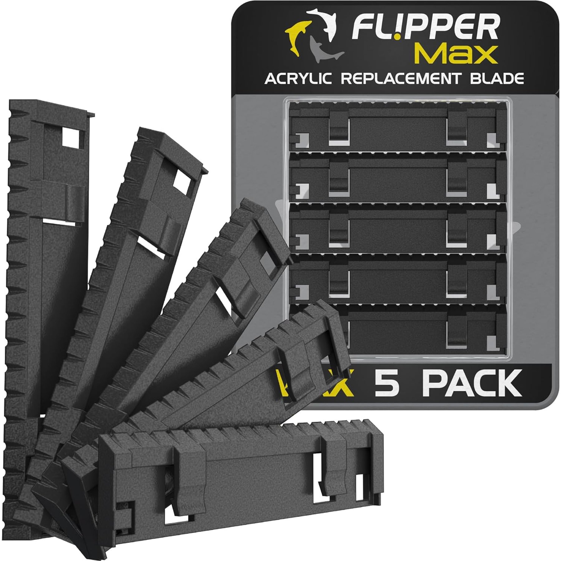 Flipper MAX ABS Acrylic Tank Straight Edge Replacement Blades, 5 count