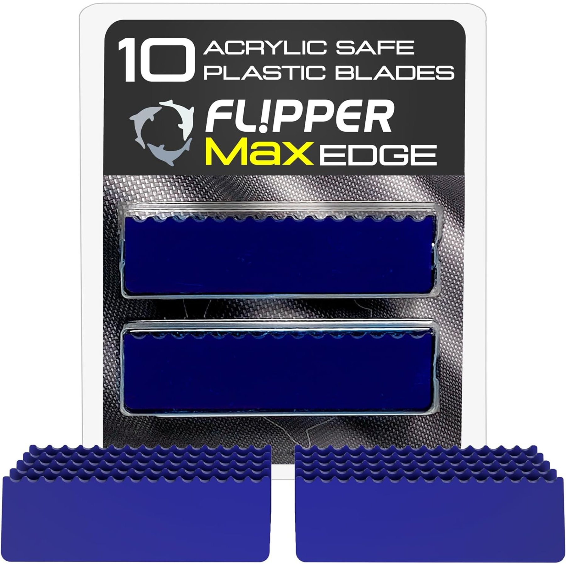 Flipper Edge Max Algae Scraper Acrylic Safe Plastic Replacement Blades, 10 count