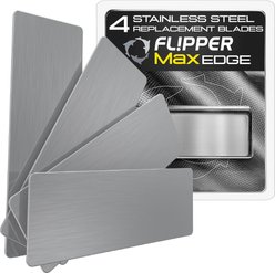 Flipper Edge Max Algae Scraper Stainless Steel Replacement Blades, 4 count