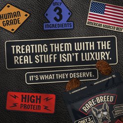 Rare Breed Tender Meat Cuts Grain-Free Beef Soft & Chewy Dog Treats, 12-oz slide 2 of 7