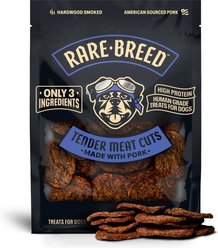 Rare Breed Tender Meat Cuts Grain-Free Pork Soft & Chewy Dog Treats, 1-oz