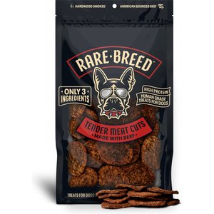 Rare Breed Tender Meat Cuts Grain-Free Beef Soft & Chewy Dog Treats, 12-oz