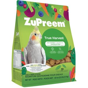 ZuPreem True Harvest with Natural Flavor Daily Cockatiel & Lovebird Medium Bird Food, 2.5-lb bag