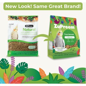 ZuPreem True Harvest with Natural Flavor Daily Cockatiel & Lovebird Medium Bird Food, 2.5-lb bag