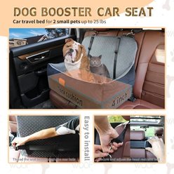 ALFATOK Memory Foam Dog Car Seat, Black & Brown slide 2 of 7