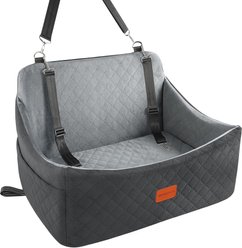 ALFATOK Memory Foam Dog Car Seat, Black & Gray
