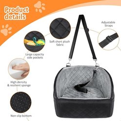 ALFATOK Detachable Washable Dog Car Seat, Black & Gray slide 2 of 7