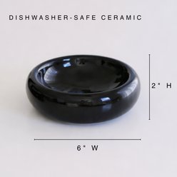 Catenary Home Extra Wide Bubbly Ceramic Cat Bowl, Black, 1-cup slide 2 of 4