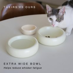 Catenary Home Extra Wide Bubbly Ceramic Cat Bowl, White, 1-cup slide 2 of 4