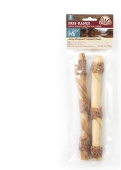 Wild Eats Wrapped Twisted Cheek Single Source High Protein Jerky Dog Chew Treats, 9-in roll, 2 count