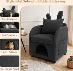 Yafylly Bunny-Ear Pet-Friendly Armchair Memory Foam Furniture Style Sofa Dog & Cat Bed, Medium: 27.4 x 25.2 x 37.4-in, Gray slide 2 of 6