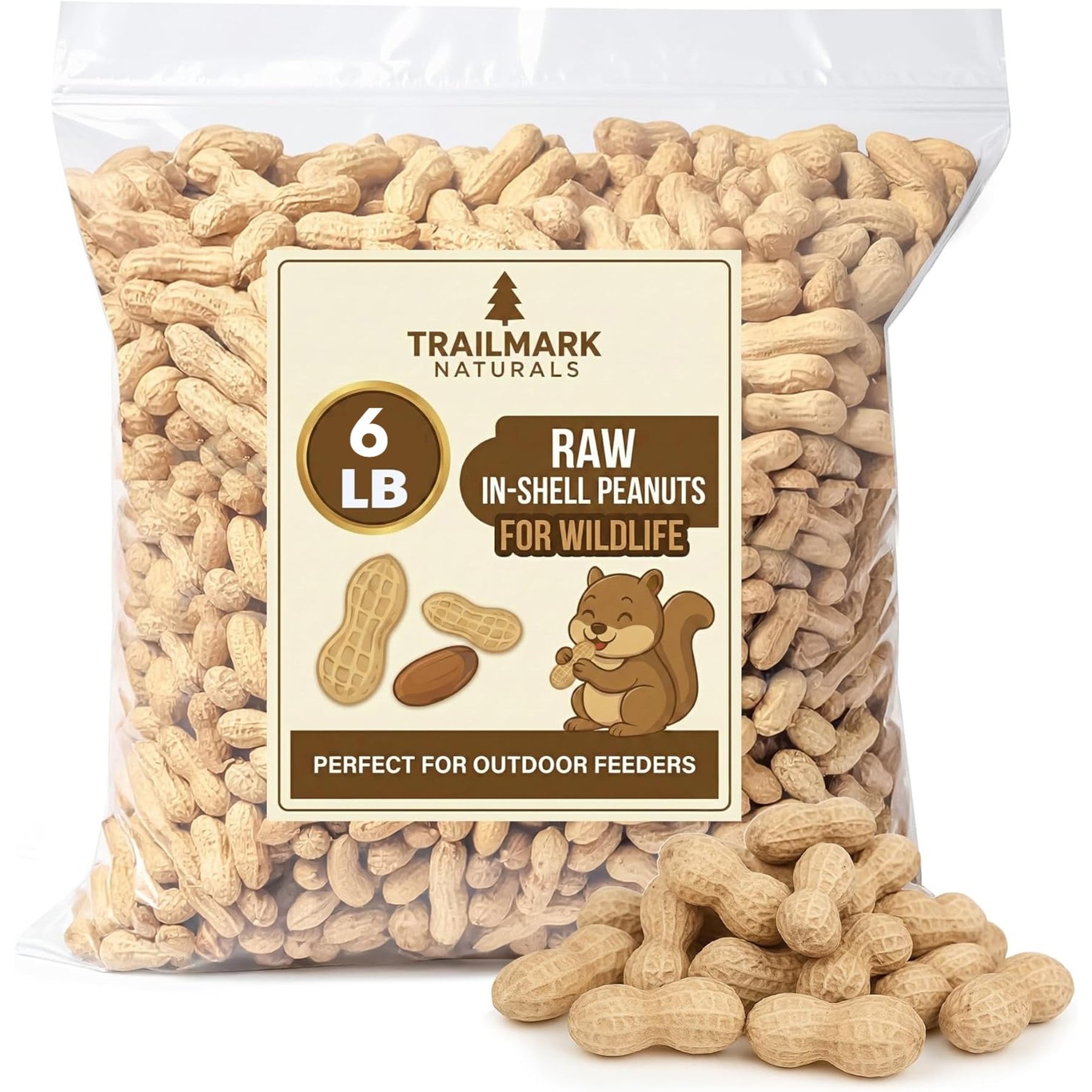 Trailmark Naturals In Shell Raw Peanuts Bird Food, 6-lb box