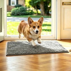 HOMAGICO Highly Absorbent Chenille Dog Door Mat, Grey, 20 x 31-in