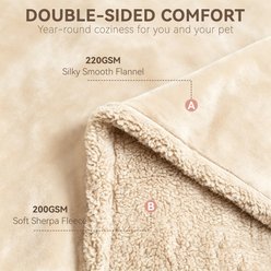 HOMAGICO Double Sided Throw Furniture Protector Waterproof Dog Blanket, Beige, Large: 40 x 57-in slide 2 of 6