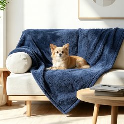HOMAGICO Flannel Double-Sided Throw Furniture Protector Waterproof Dog Blanket, Blue, Large: 40 x 57-in