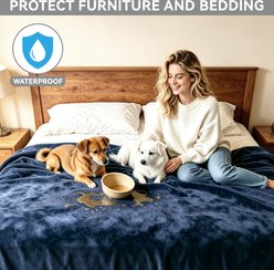HOMAGICO Double Sided Throw Furniture Protector Waterproof Dog Blanket, Blue, Large: 40 x 57-in slide 2 of 6