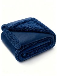 HOMAGICO Flannel Double-Sided Throw Furniture Protector Waterproof Dog Blanket, Blue, Small: 20 x 28-in