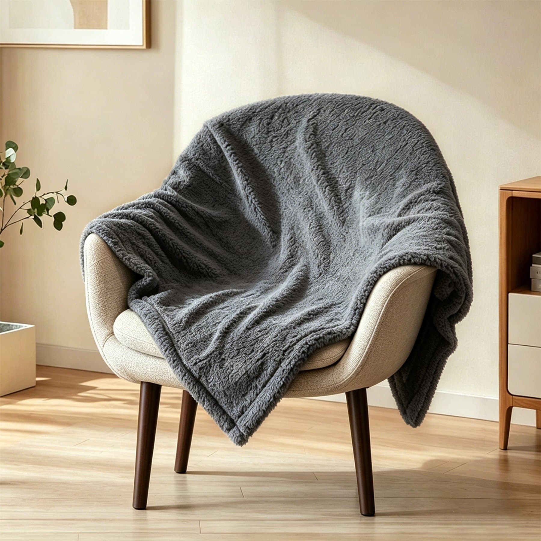 HOMAGICO Flannel Double-Sided Throw Furniture Protector Waterproof Dog Blanket, Grey, Medium: 28 x 40-in
