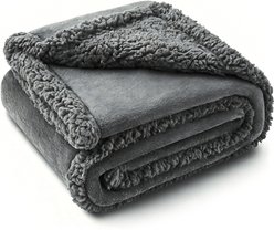 HOMAGICO Flannel Double-Sided Throw Furniture Protector Waterproof Dog Blanket, Grey, Small: 20 x 28-in