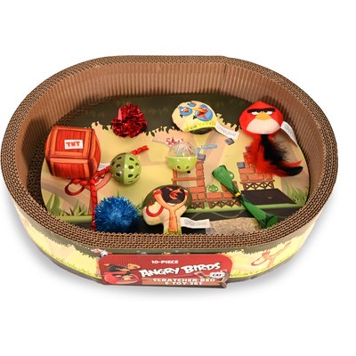 Angry Birds Angry Birds 10-Piece Play Set Scratcher Cat Toy with Catnip, 18-in, Green