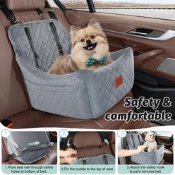 INDYBUD Adjustable Straps with Belt Channel Machine-Washable Car Dog Automobile Booster Seat, 20 x 20 x 20-in, Grey slide 2 of 7