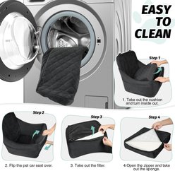 INDYBUD Adjustable Straps with Belt Channel Machine-Washable Car Dog Automobile Booster Seat, 20 x 20 x 20-in, Black slide 2 of 7