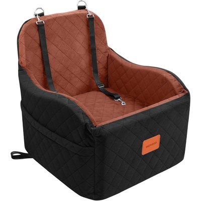 INDYBUD INDYBUD Soft Booster Travel Bed Safety Leash Belt Machine-Washable Car Dog Automobile Booster Seat, 19 x 19 x 19-in, Brown