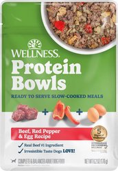 Wellness Protein Bowls Adult Wholesome Grains Beef, Red Pepper & Egg Fresh Alternative Dog Food, 6.2-oz pouch