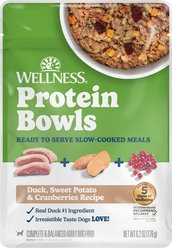 Wellness Protein Bowls Adult Wholesome Grains Duck, Sweet Potato & Cranberries Fresh Alternative Dog Food, 6.2-oz pouch