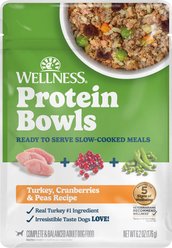 Wellness Protein Bowls Adult Wholesome Grains Turkey, Cranberries & Peas Fresh Alternative Dog Food, 6.2-oz pouch