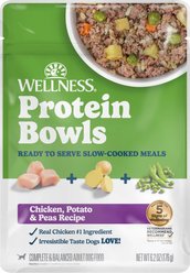 Wellness Protein Bowls Adult Wholesome Grains Chicken, Potato & Peas Fresh Alternative Dog Food, 6.2-oz pouch