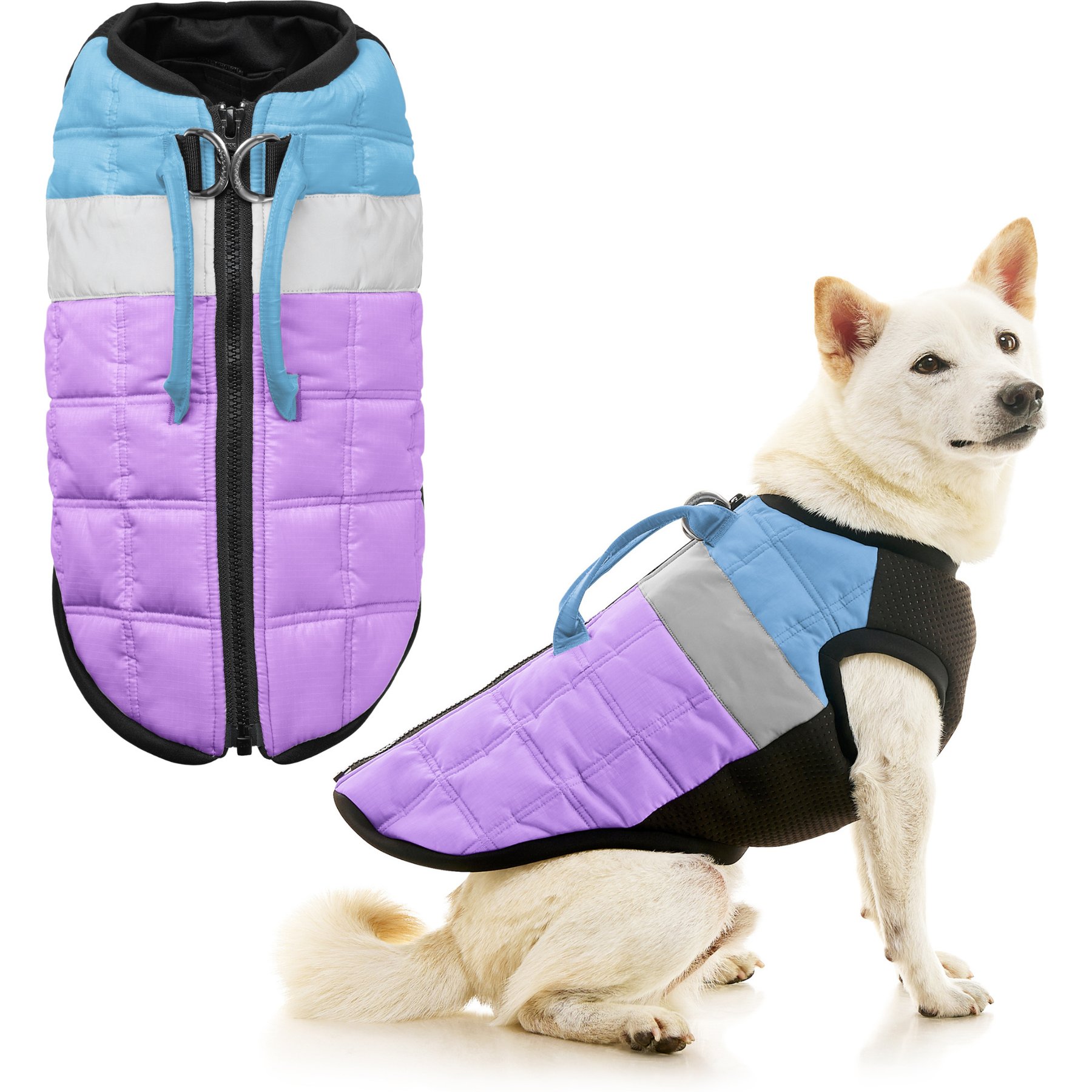 Gooby Bomber Lift Dog Vest, Purple, X-Large