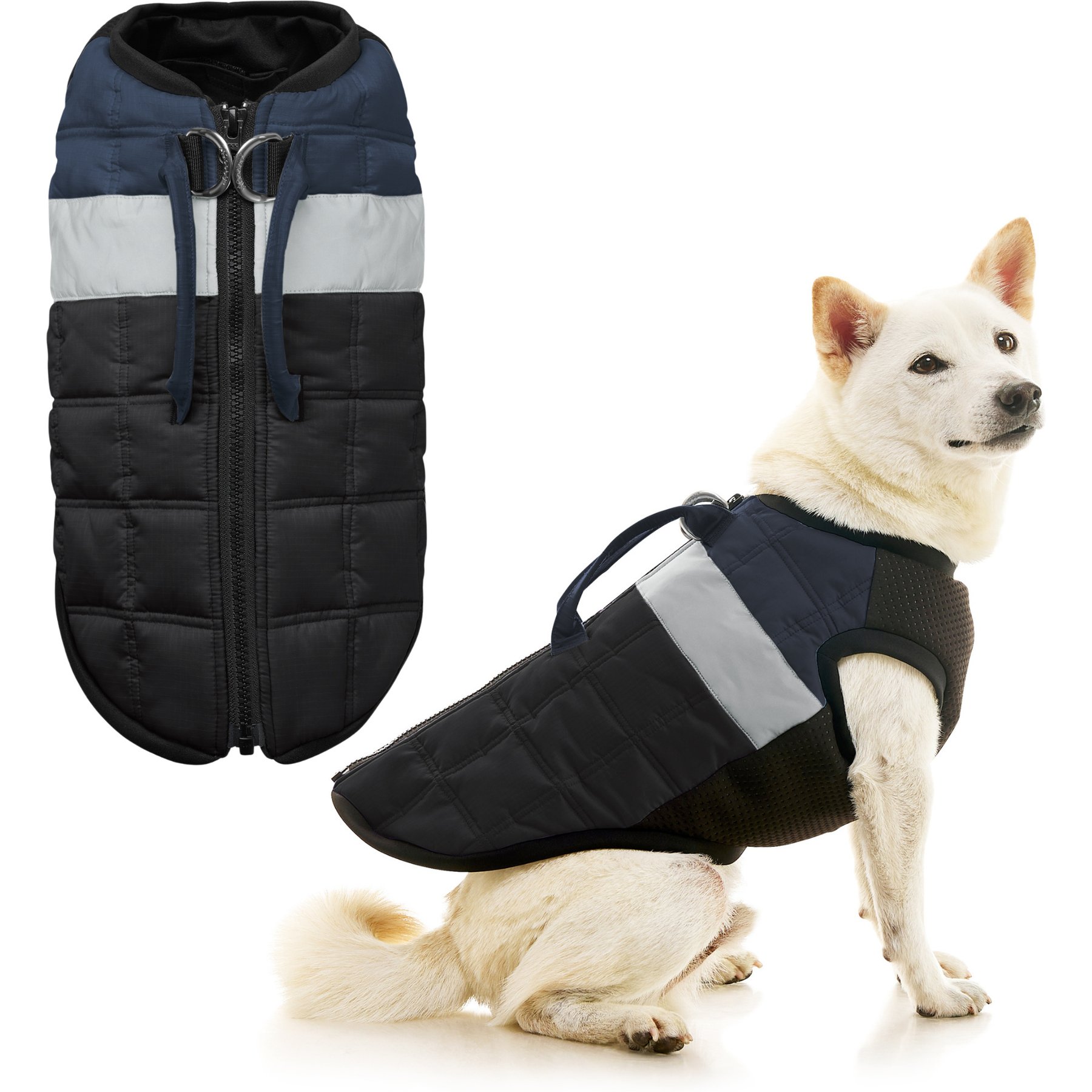 Gooby Bomber Lift Dog Vest, Black, Small