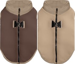 Gooby Fleece Reversible Zip Up Dog Vest, Toasted Almond, XX-Large