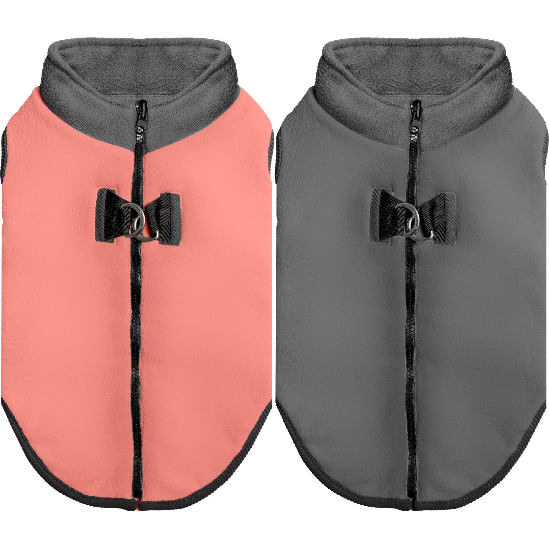 Gooby Fleece Reversible Zip Up Dog Vest, Feeling Peachy, X-Large