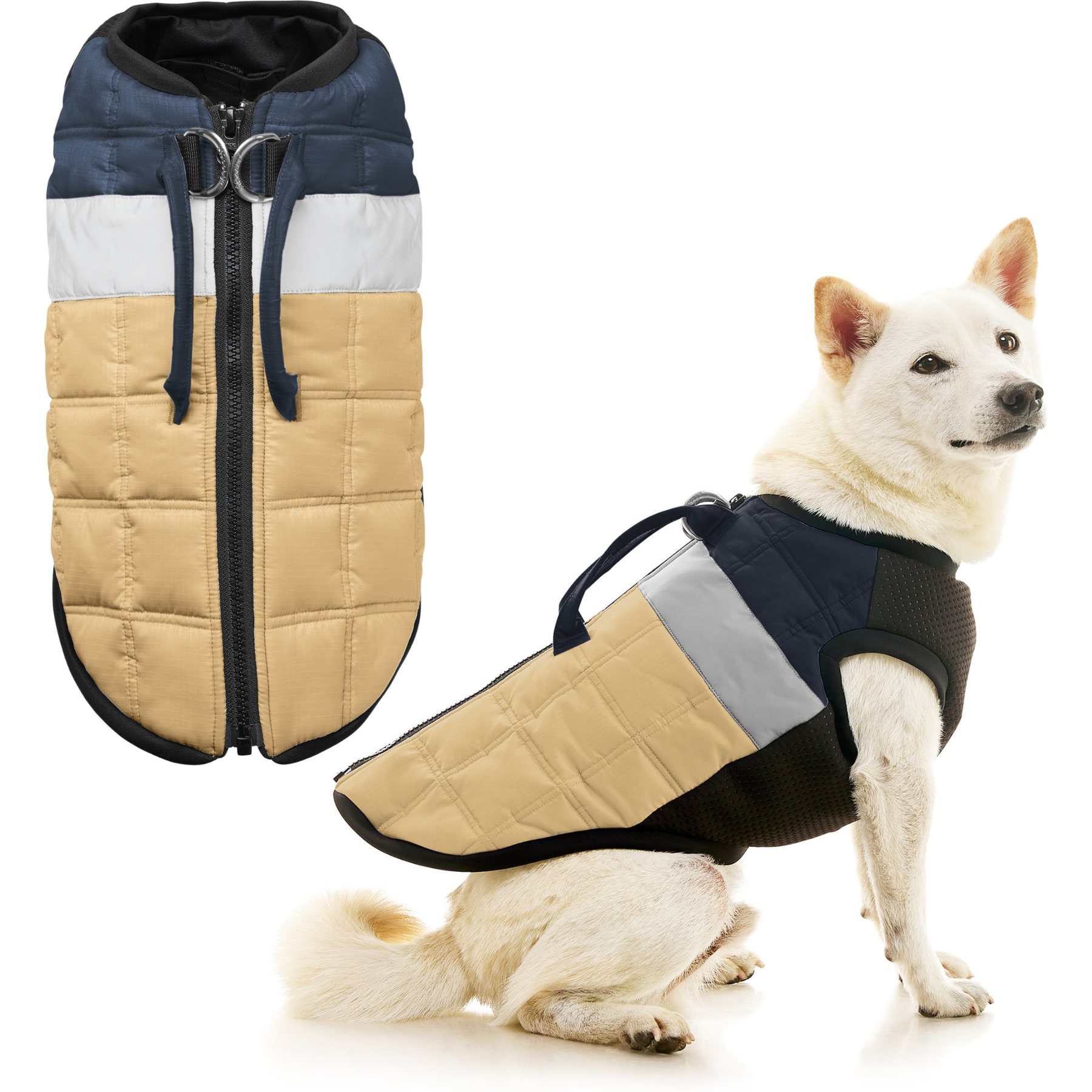 Gooby Bomber Lift Dog Vest, Tan, X-Large