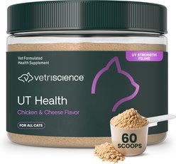 VetriScience UT Health Chicken & Cheese Flavored Powder Bladder & Urinary Tract Supplement for Cats, 6-oz can, 60 scoops
