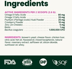 VetriScience Veterinary Strength Hairball Control Chicken & Cheese Flavored Powder Omega-3 Hairball Supplement for Cats, 6-oz can, 60 scoops slide 2 of 9