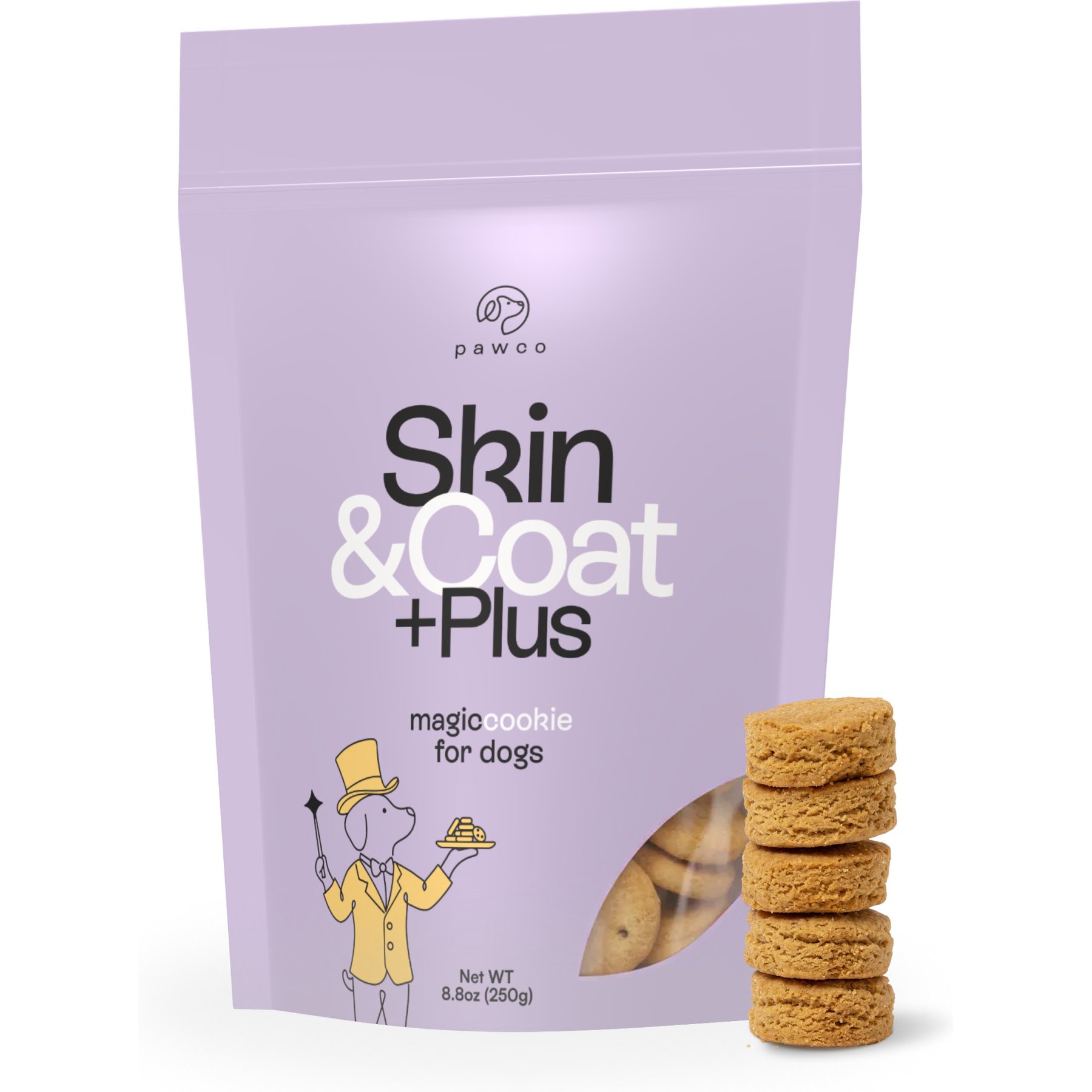 PawCo Skin & Coat Peanut Butter Cookies Supportive Crunchy Dog Treats, 8.8-oz bag